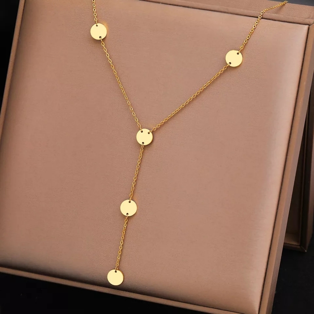 Long Tassel Round Pendants Necklace - Picture 2 of 6